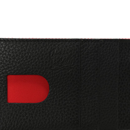 Christian Louboutin Calfskin Panettone Spiked Zip Card Holder  Black 7 of 9