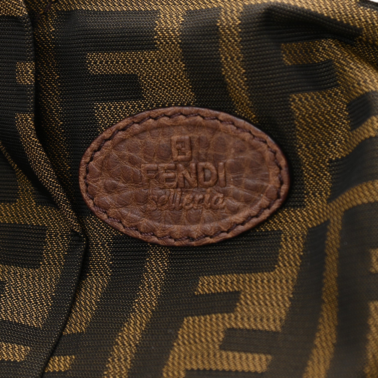 Fendi Calfskin Romano Selleria Logo Shoulder Bag Brown 6 of 13