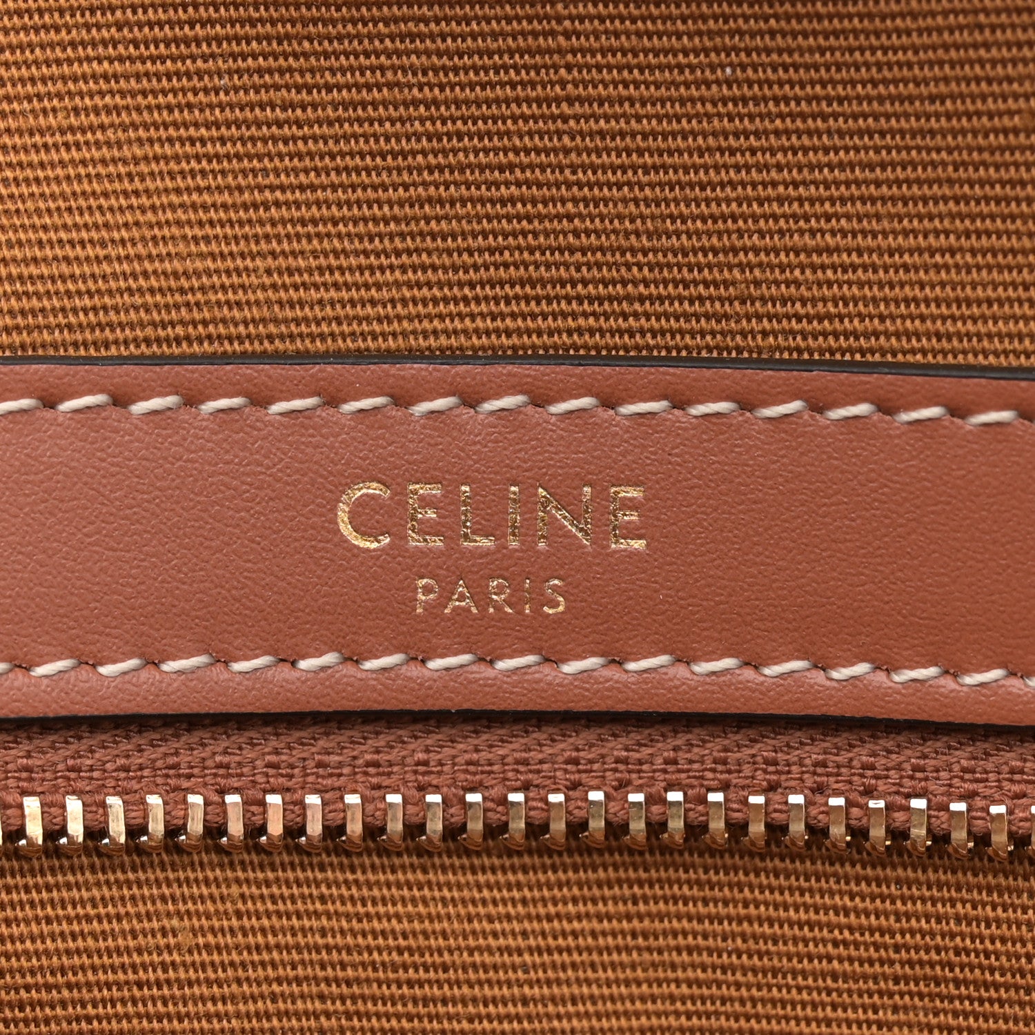 Celine Triomphe Canvas Calfskin Large Boston Bag Tan 6 of 10
