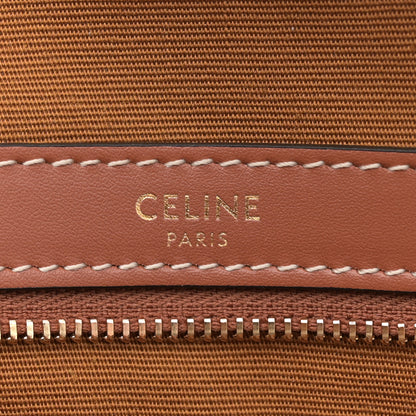 Celine Triomphe Canvas Calfskin Large Boston Bag Tan 6 of 10
