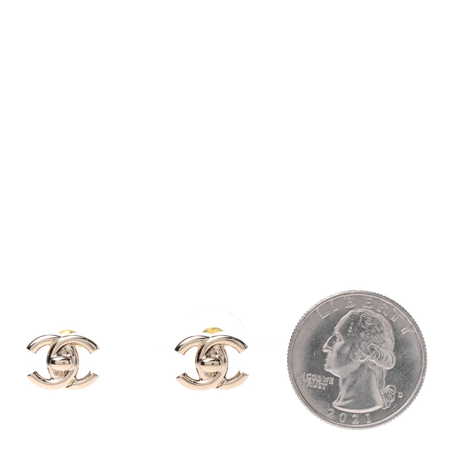 Metal CC Turnlock Earrings Gold