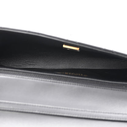 Chanel Lambskin Quilted Pearl CC Flap Clutch Black 5 of 10