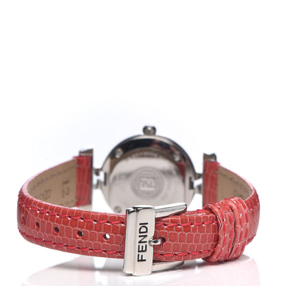 Fendi Stainless Steel Calfskin Diamond 23mm Moda Quartz Watch Red 4 of 8