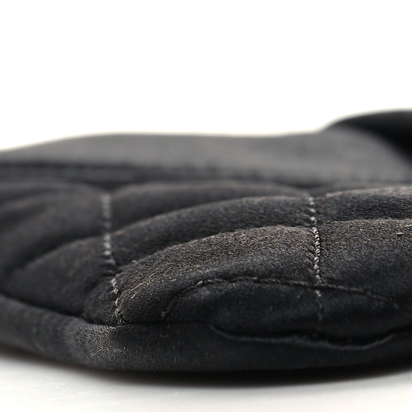 Satin Quilted Flap Clutch Black