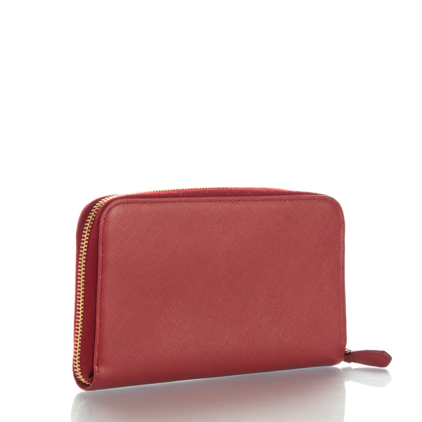 Saffiano Triangle Zip Around Wallet Fuoco