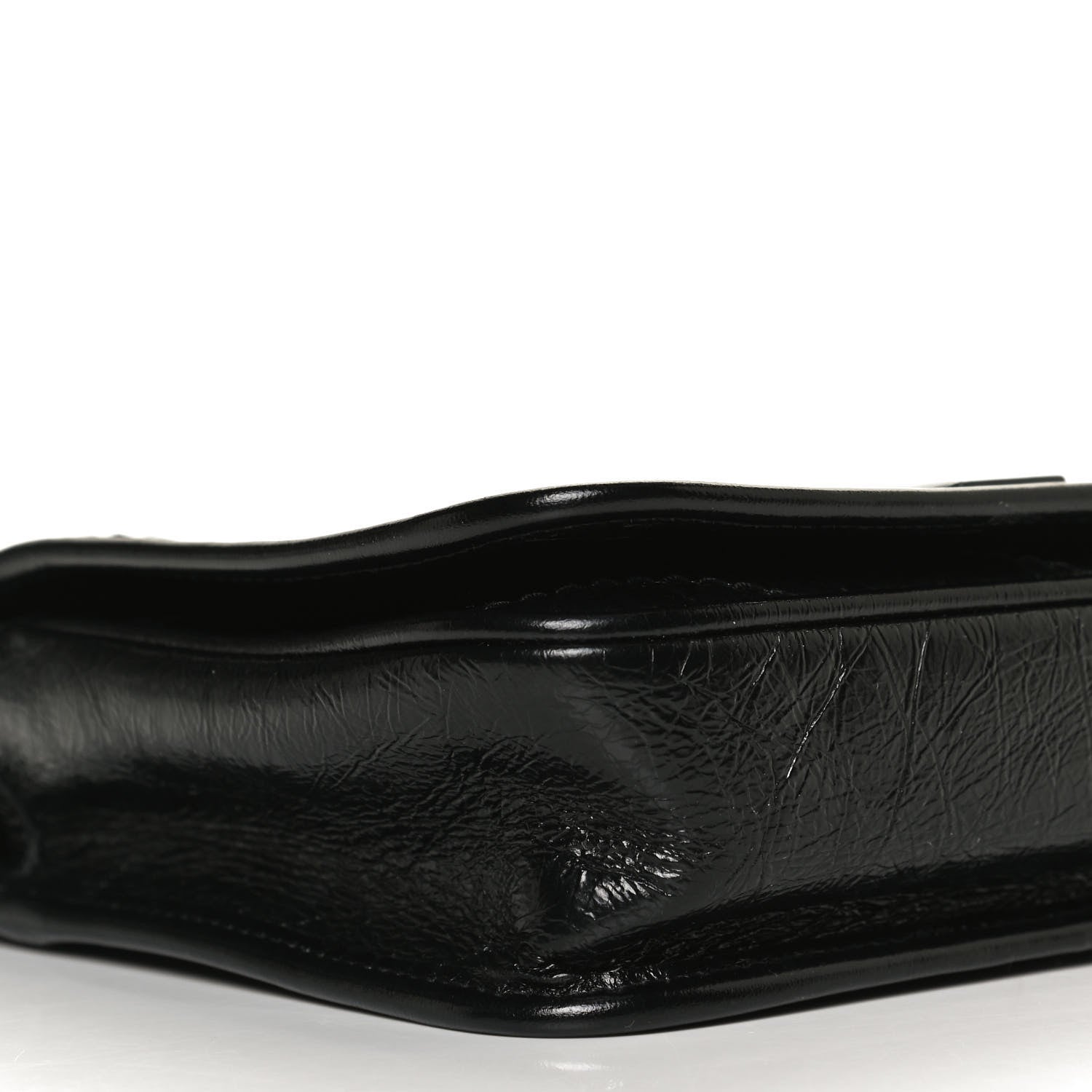 Saint Laurent Crinkled Calfskin Matelasse Monogram Niki Chain Wallet Black 10 of 11