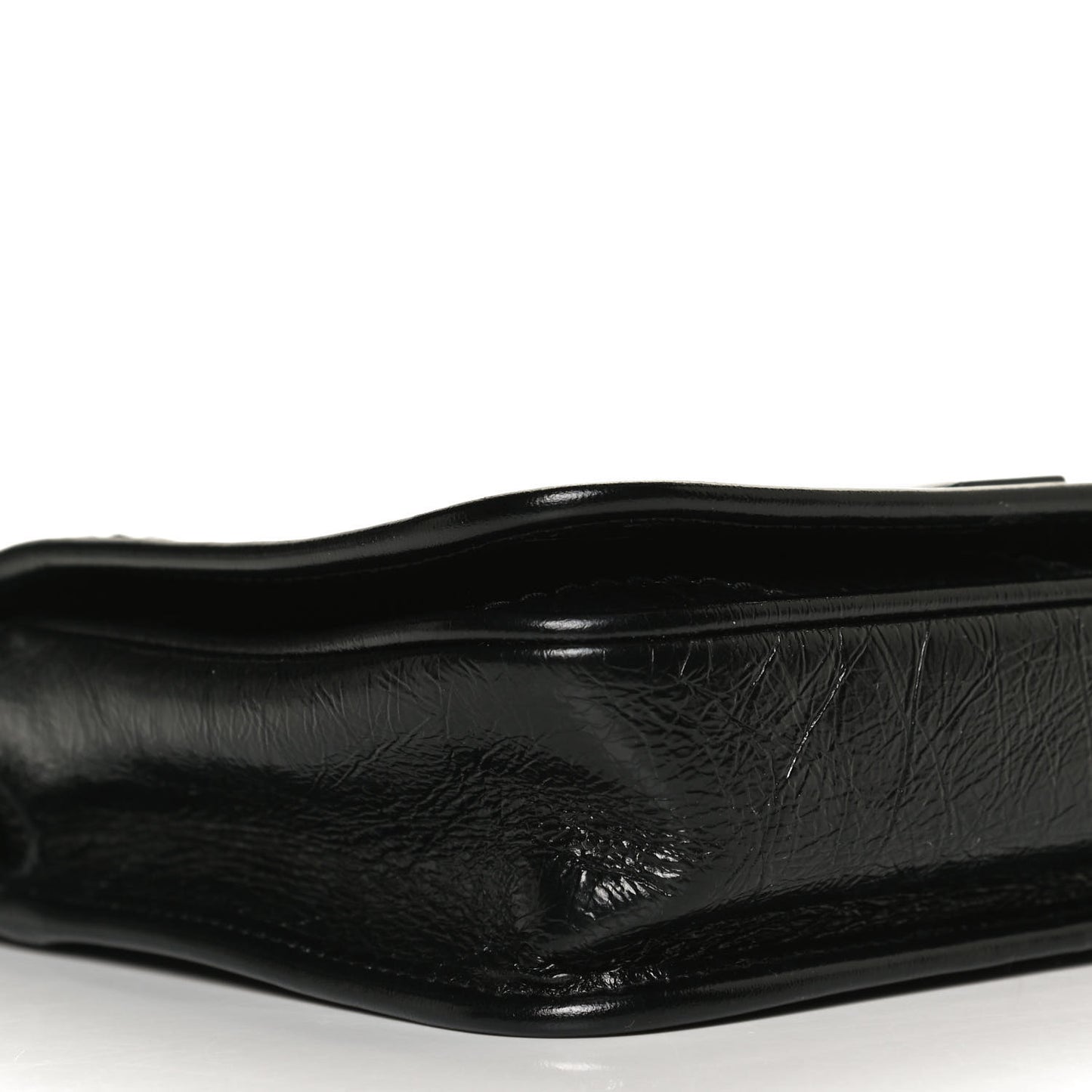 Crinkled Calfskin Matelasse Monogram Niki Chain Wallet Black