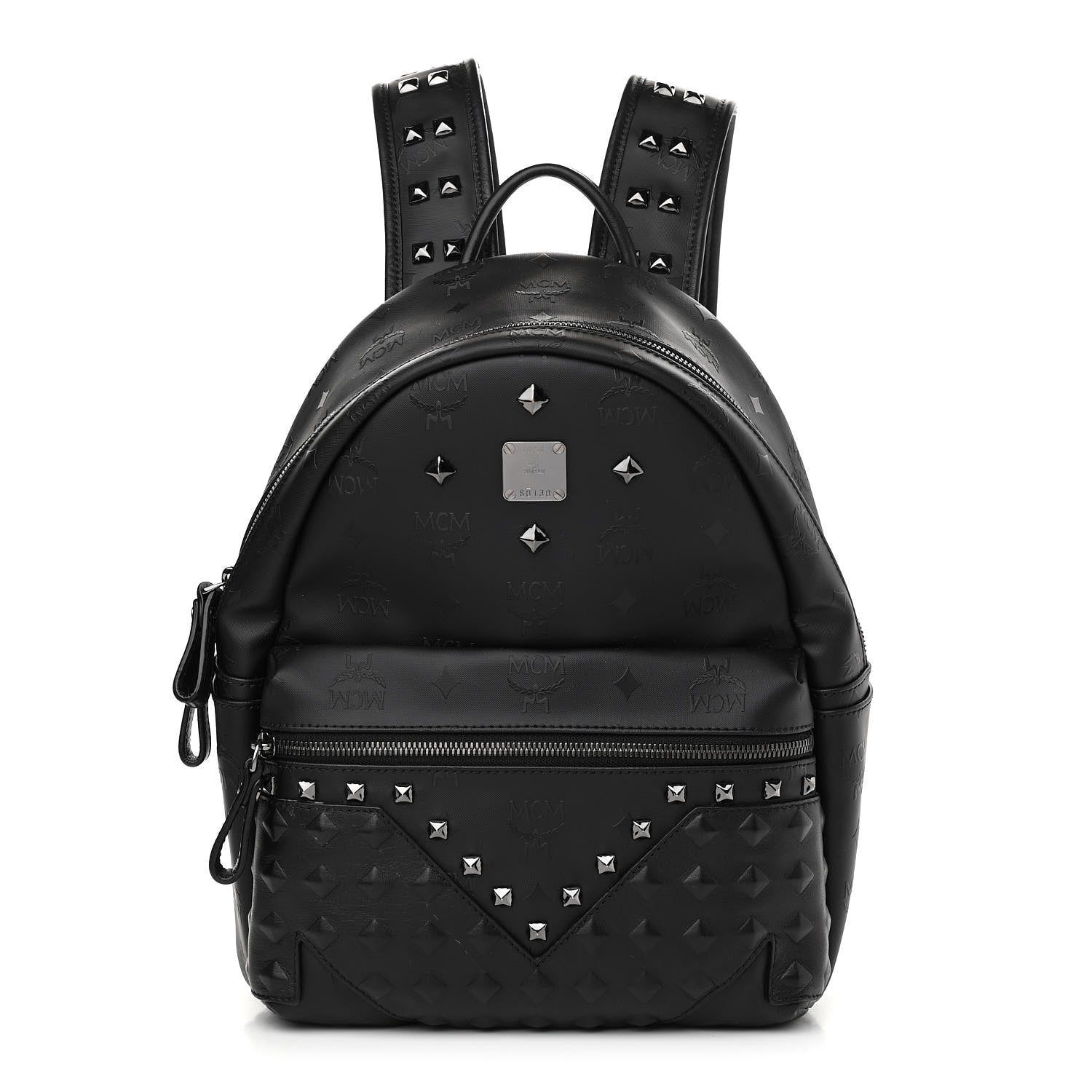 MCM Visetos Crystals Studded Stark Small Backpack Black 1 of 9