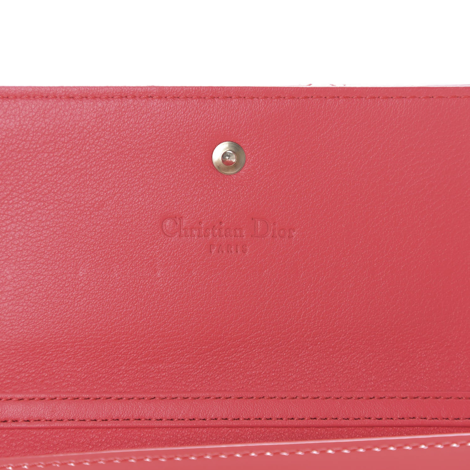 Christian Dior Patent Cannage Rendezvous Chain Wallet Coral 6 of 6