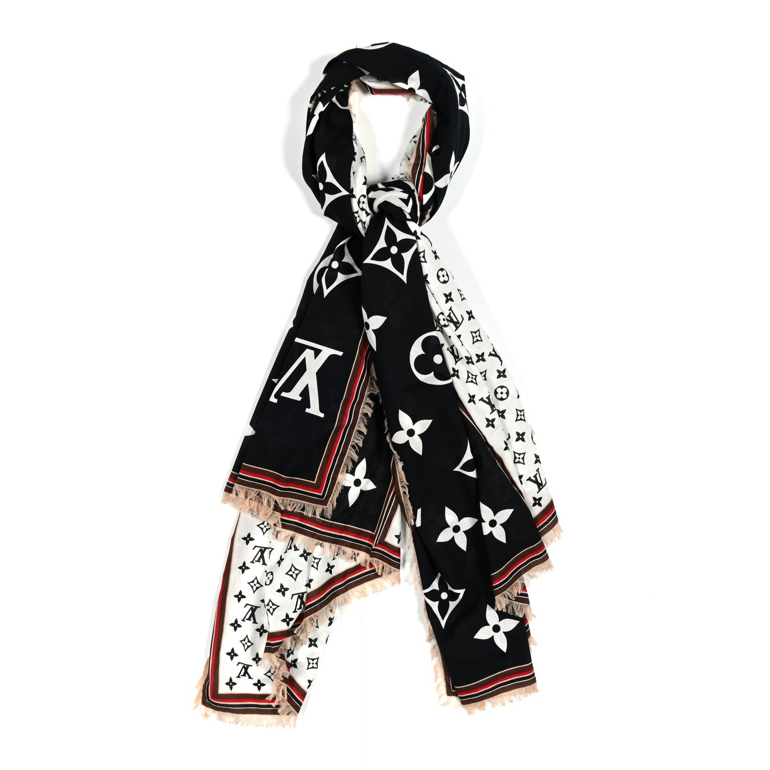 Louis Vuitton Cotton Monogram Bliss Stole Black Multicolor 1 of 4