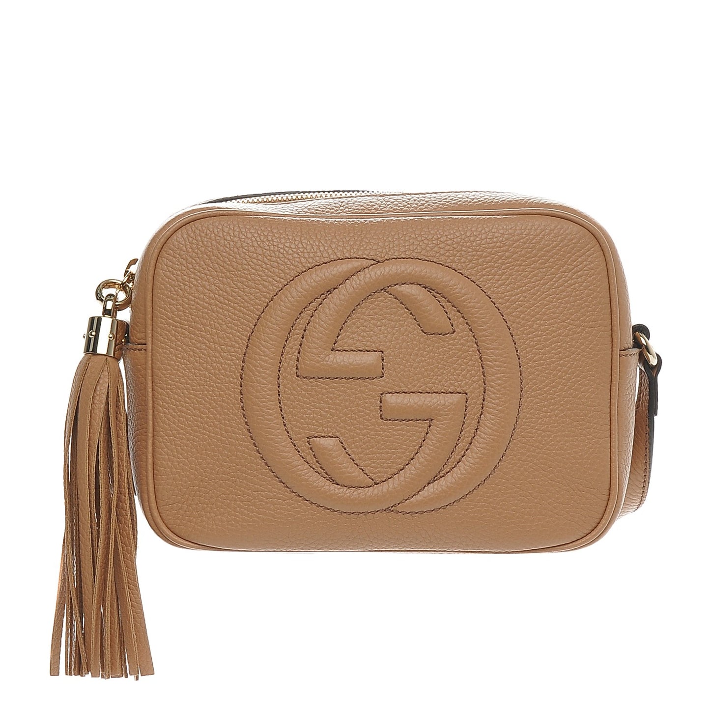 Pebbled Calfskin Small Soho Disco Bag Rose Beige