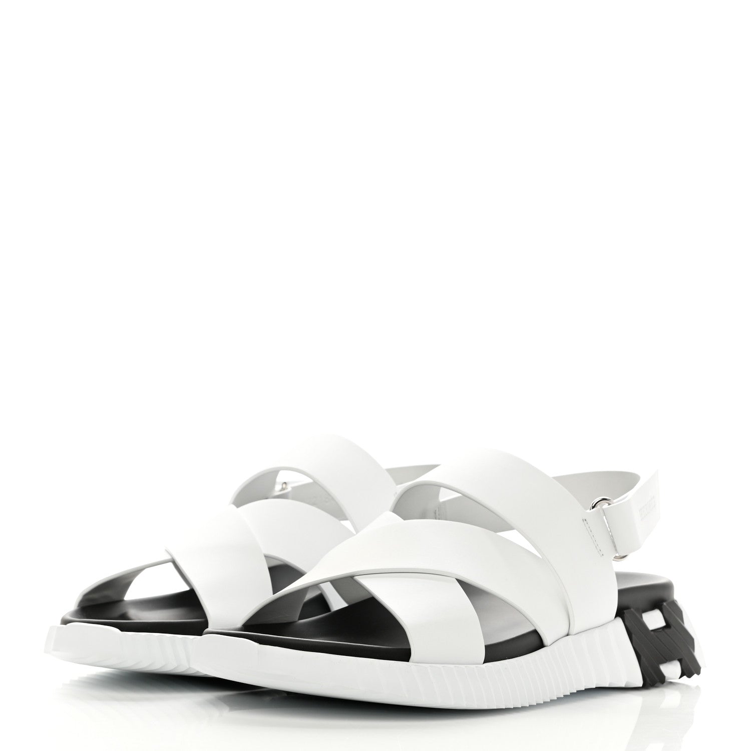 Hermes Calfskin Goatskin Mens Electric Sandals 43 White 3 of 10