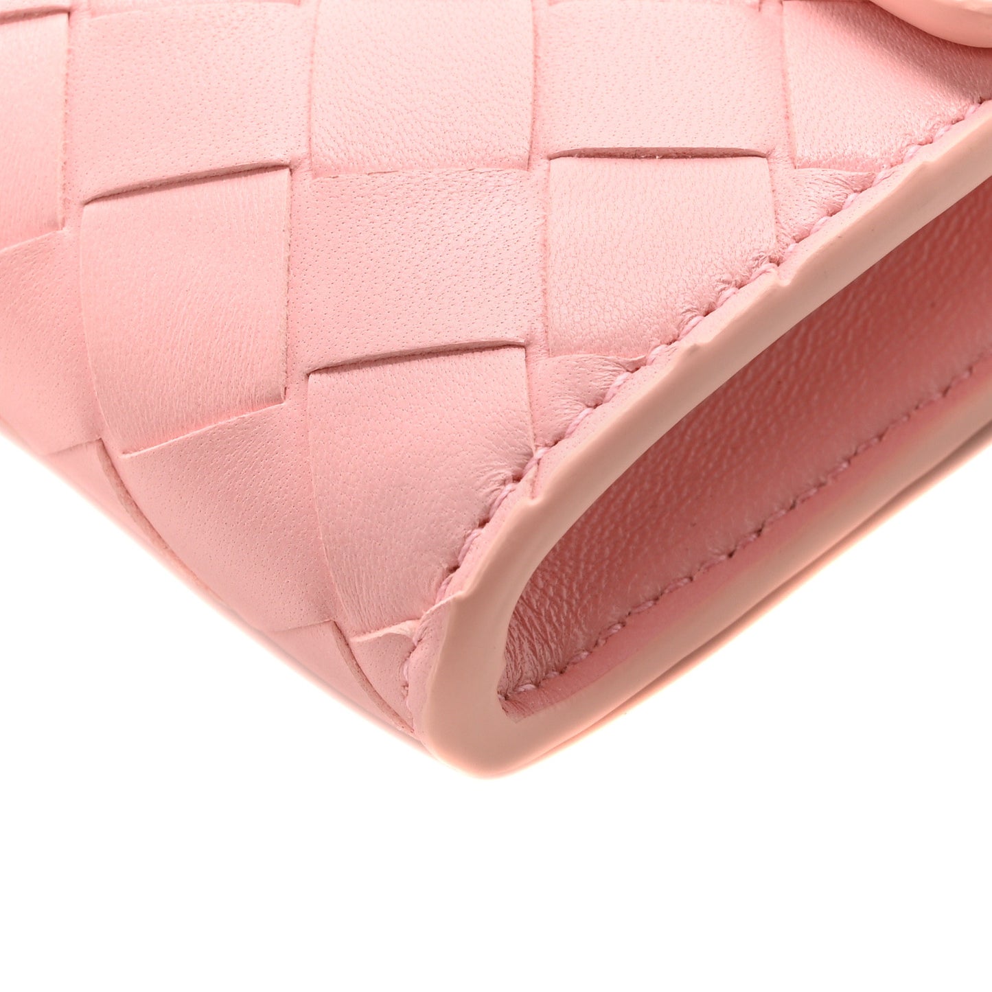 Nappa Intrecciato Long Andiamo Top Handle Clutch Rose