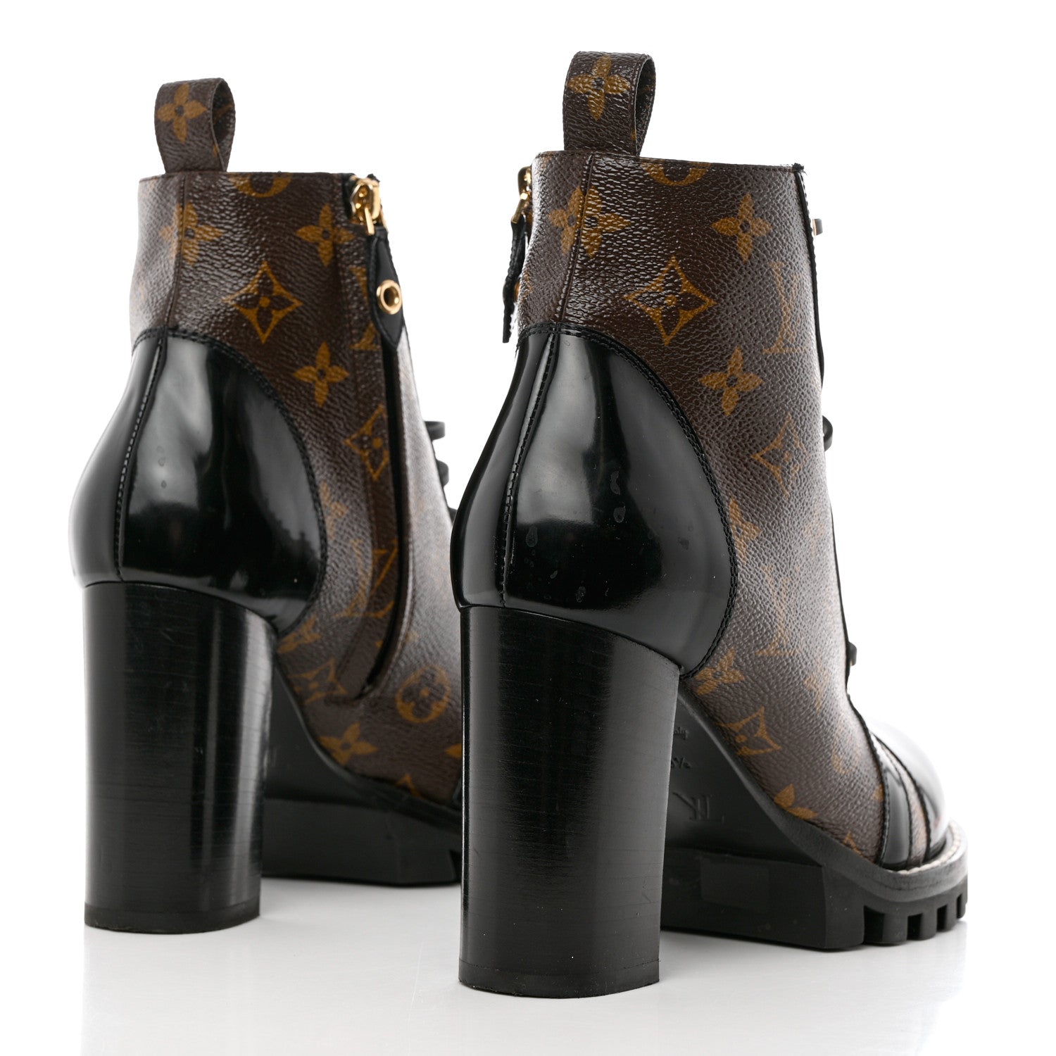 Louis Vuitton Patent Calfskin Monogram Star Trail Ankle Boots 39.5 Black 4 of 9
