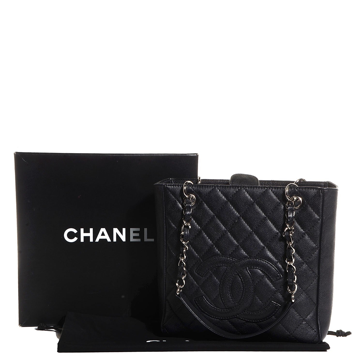 Chanel Caviar Quilted Petit Shopping Tote PST Black 9 of 9