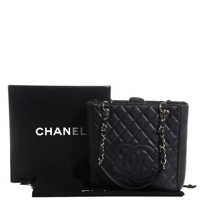 Chanel Caviar Quilted Petit Shopping Tote PST Black 9 of 9
