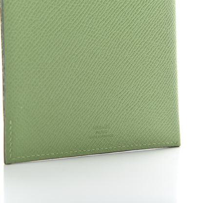 Hermes Epsom Tarmac Aleatoire Passport Holder Vert Criquet Bleu Brume 4 of 7
