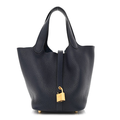 Hermes Taurillon Clemence Picotin Lock 18 PM Bleu Nuit 1 of 11