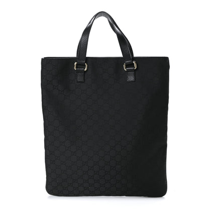 Gucci Calfskin Canvas Monogram Flat Vertical Tote Black 1 of 10