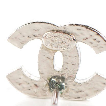 Chanel Crystal Timeless CC Earrings Silver 3 of 4
