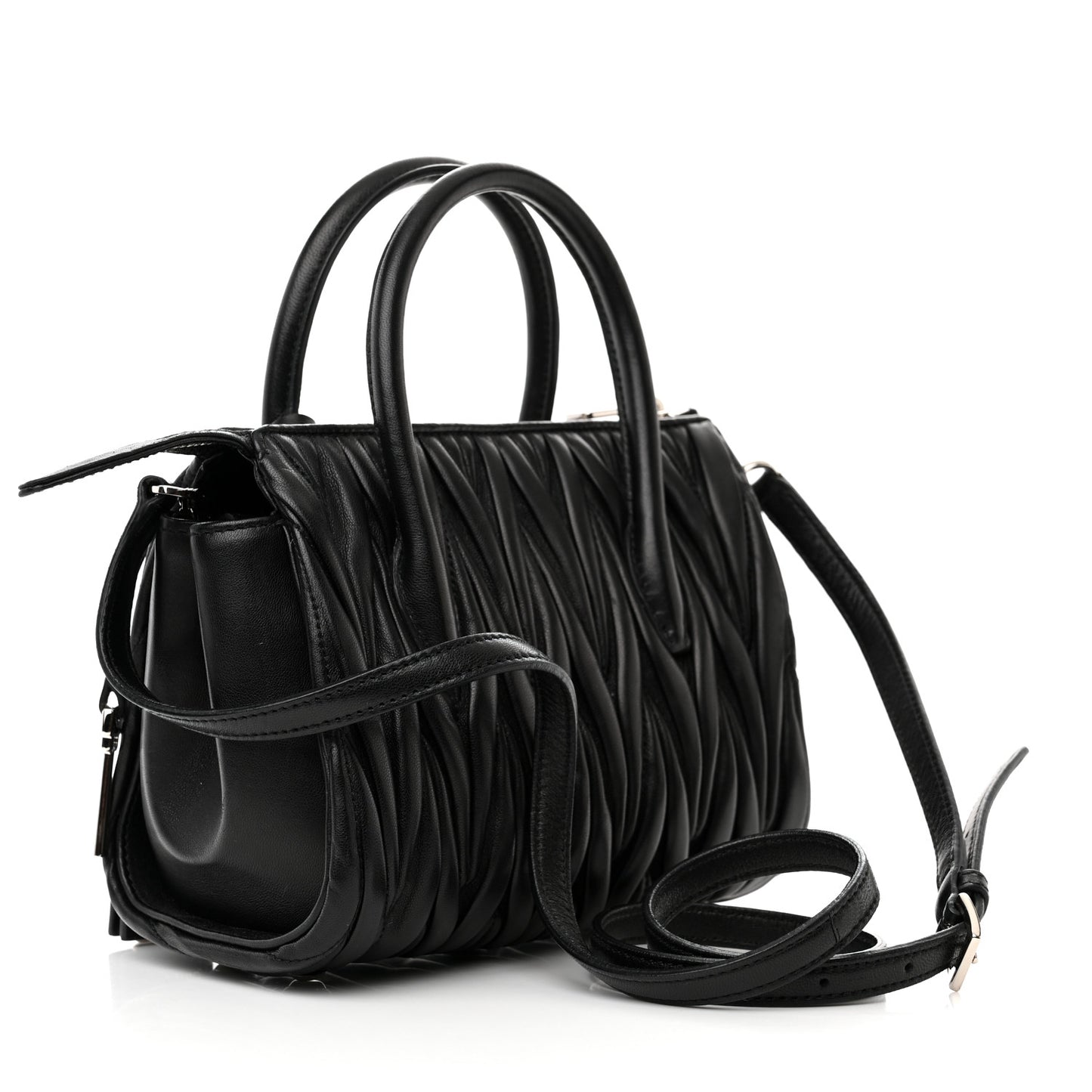 Nappa Matelasse Top Handle Bag Black