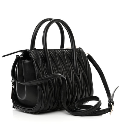 Miu Miu Nappa Matelasse Top Handle Bag Black 3 of 10