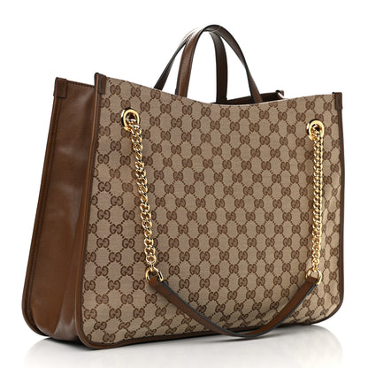 Gucci Monogram Calfskin Large Horsebit 1955 Tote Bag Beige Brown Sugar 3 of 10