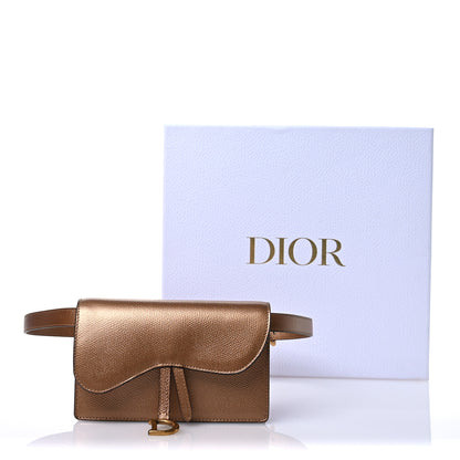 Christian Dior Metallic Grained Calfskin Saddle Belt Bag Gold 12 of 12