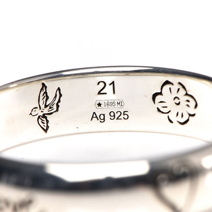 Gucci Sterling Silver Blind for Love Band Ring 61 9.5 5 of 6