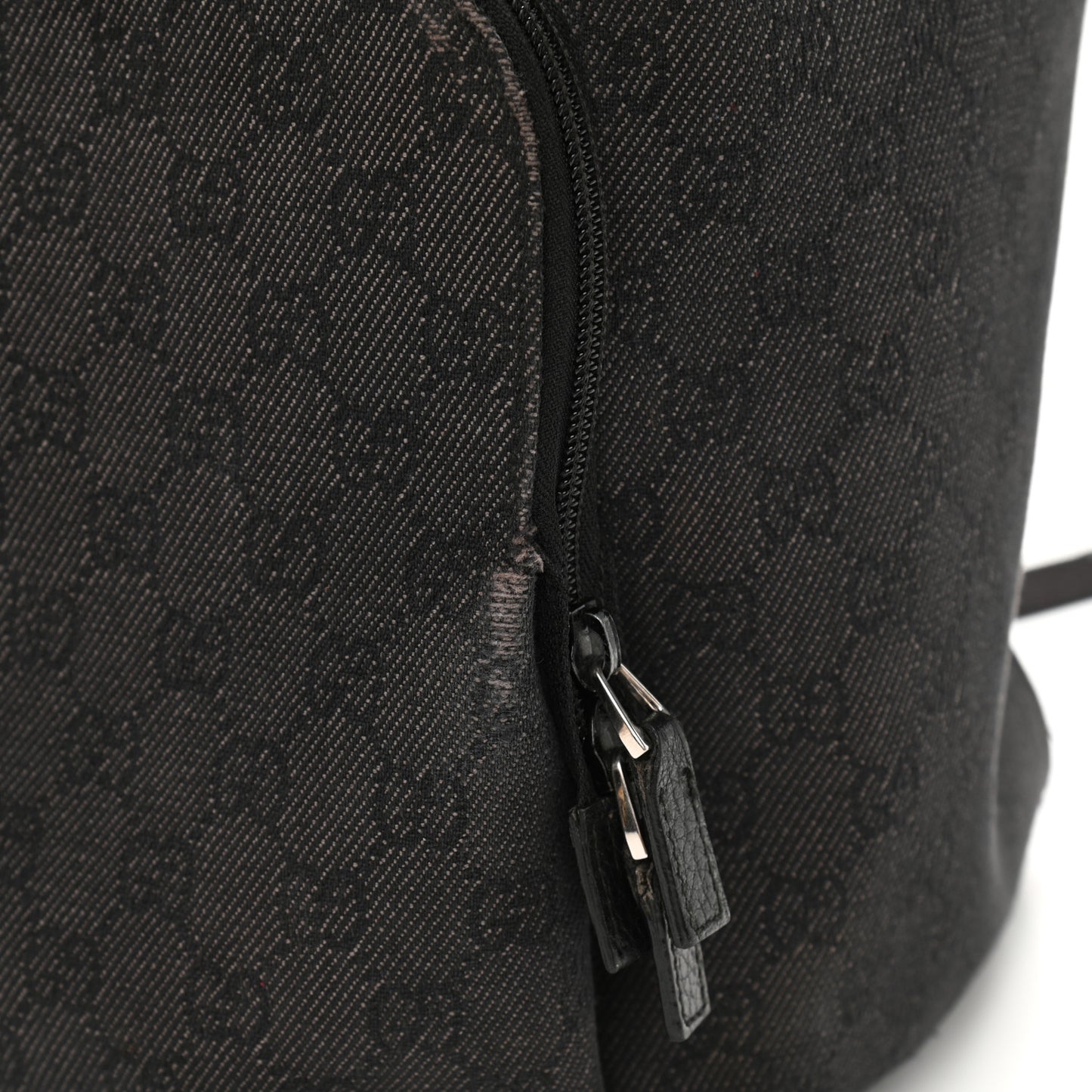 Denim Monogram Medium Backpack Black