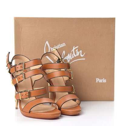 Christian Louboutin Calfskin Funky 120 Cage Sandals 36 Fauve Gold 13 of 13