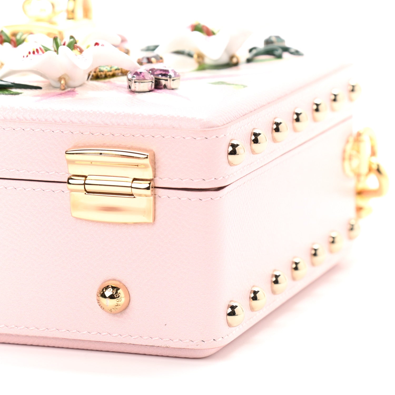 Dolce & Gabbana Dauphine Crystal Embellished Lily Box Bag Pink 8 of 8