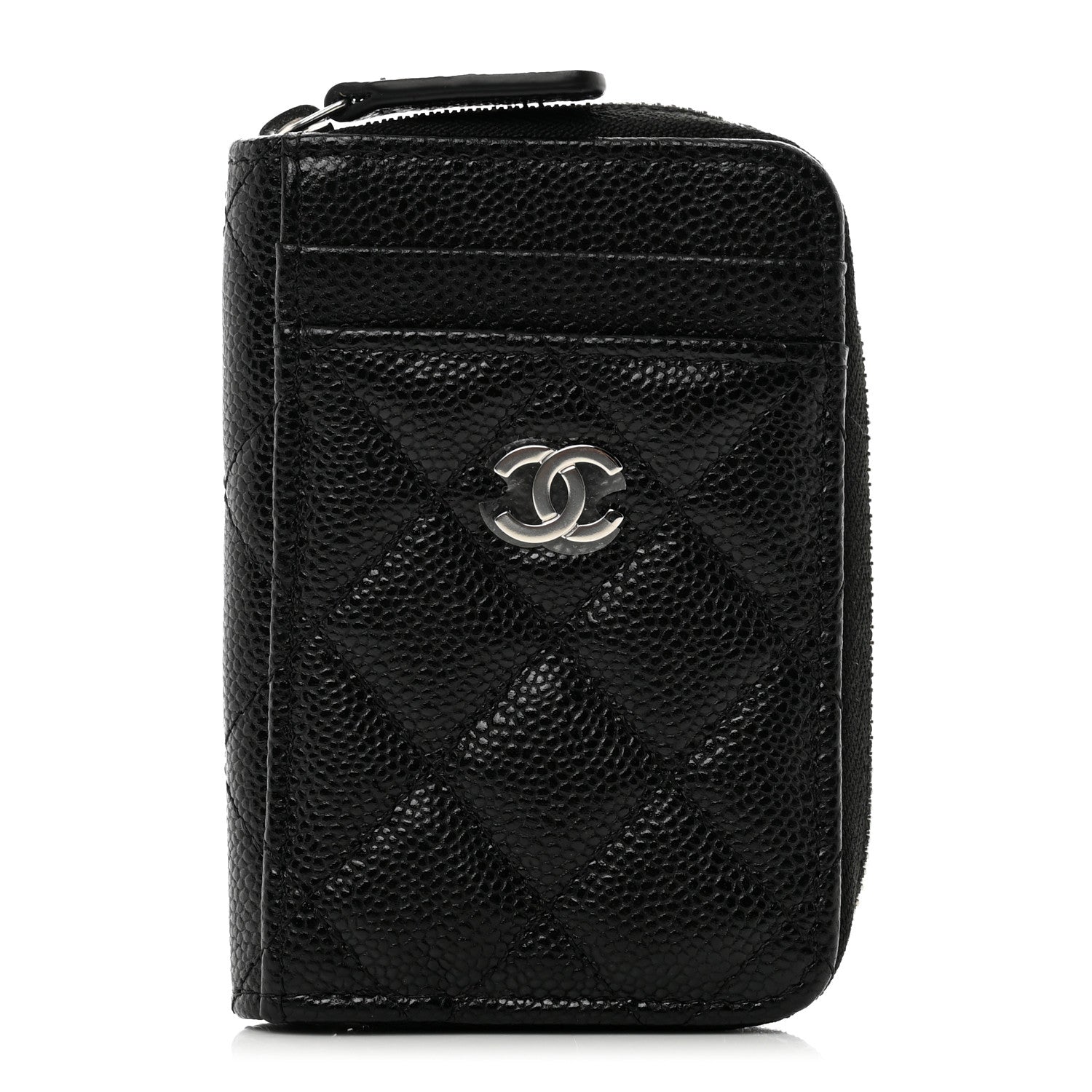 Chanel Caviar Quilted Zip Card Holder Black 1 of 7