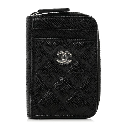 Chanel Caviar Quilted Zip Card Holder Black 1 of 7