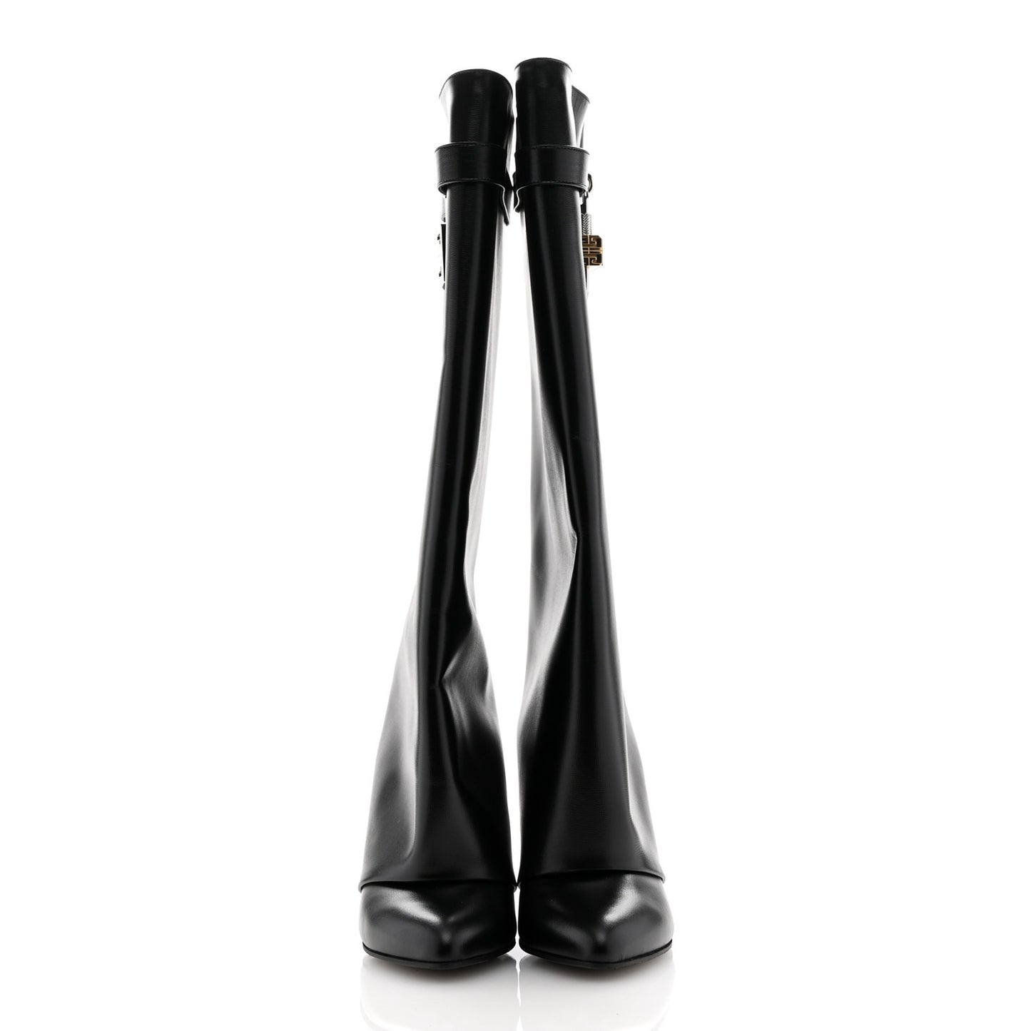 Calfskin Shark Lock Pant Boots 38 Black