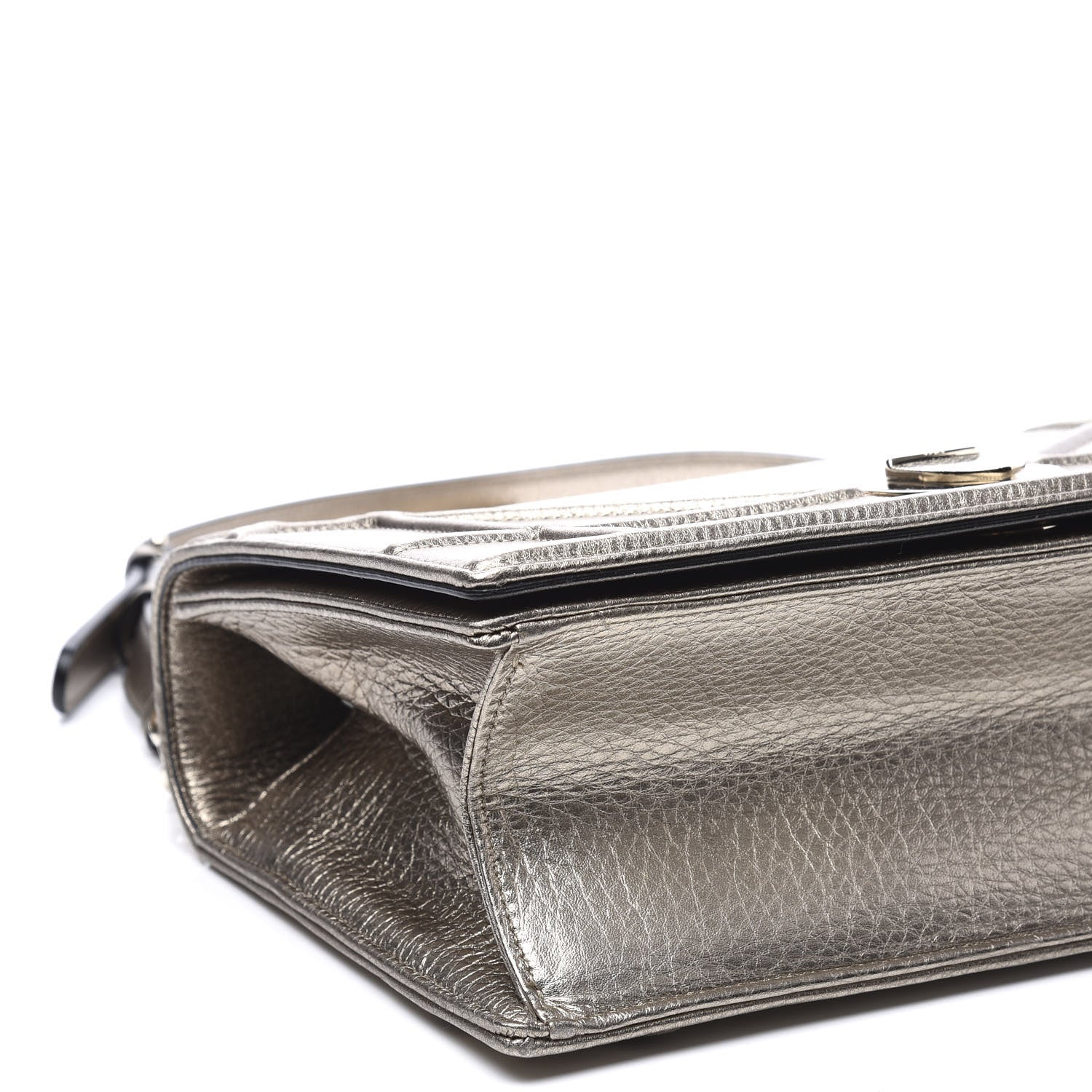 Christian Dior Metallic Grained Calfskin Medium Diorama Flap Bag Pale Gold 6 of 10