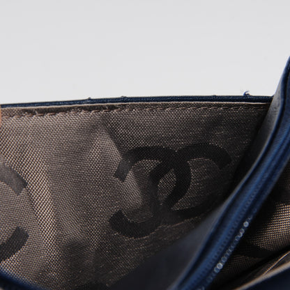 Chanel Calfskin Quilted Cambon Wallet On Chain WOC Navy 8 of 9