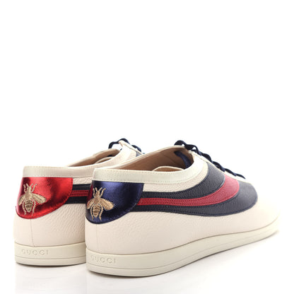 Gucci Calfskin Mens Web Falacer Sneakers 10.5 White Blue 4 of 9