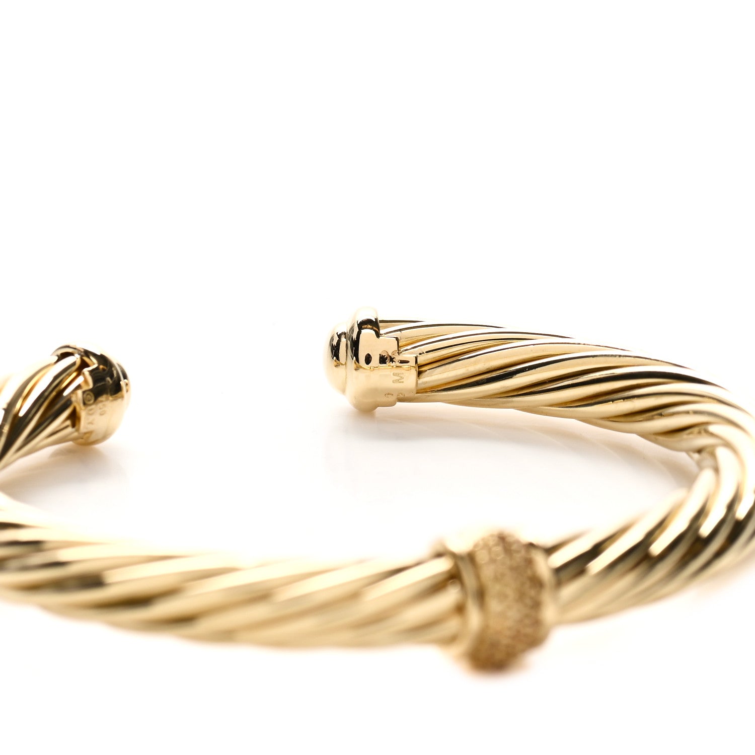 David Yurman 18K Yellow Gold Yellow Sapphire 7mm Cable Single Station Bracelet 5 of 5