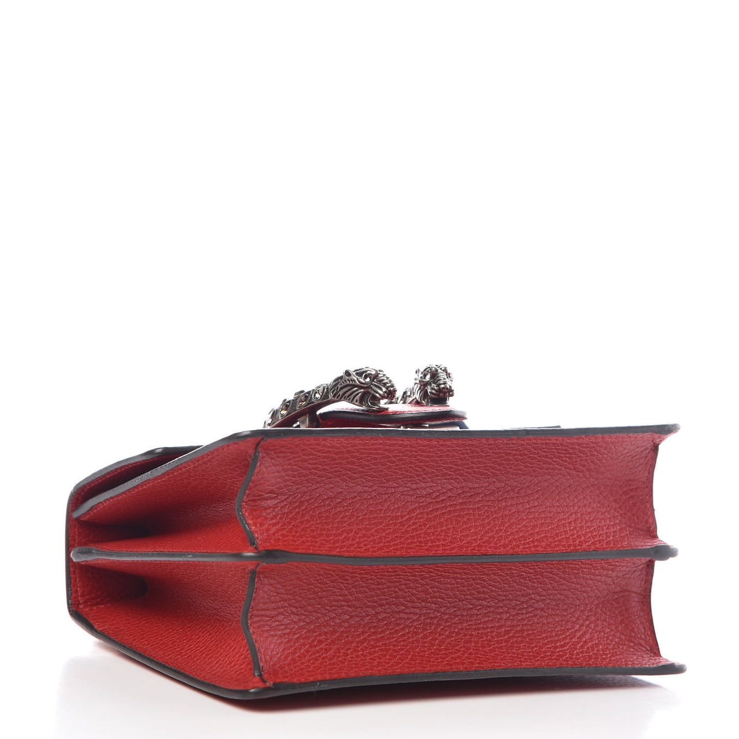 Dollar Calfskin Crystal Web Mini Dionysus Bamboo Top Handle Bag Hibiscus Red