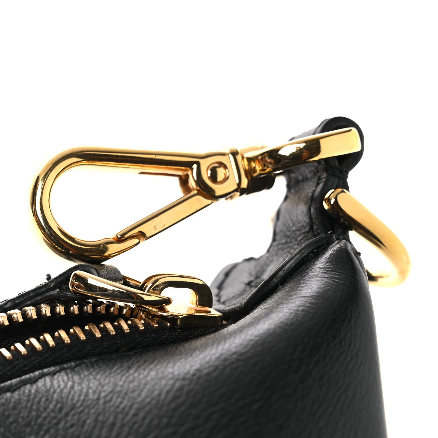 Vitello Grace Matte Mini Fendigraphy Hobo Bag Black