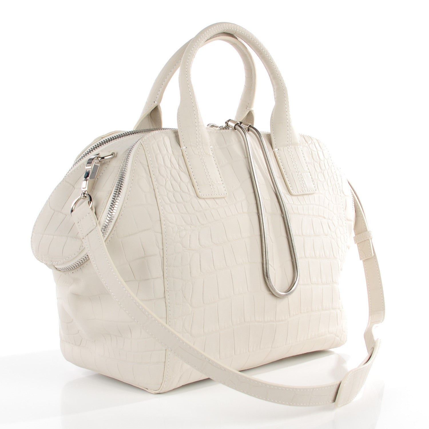 Alexander Wang Crocodile Embossed Jamie Chastity Bag White 4 of 15