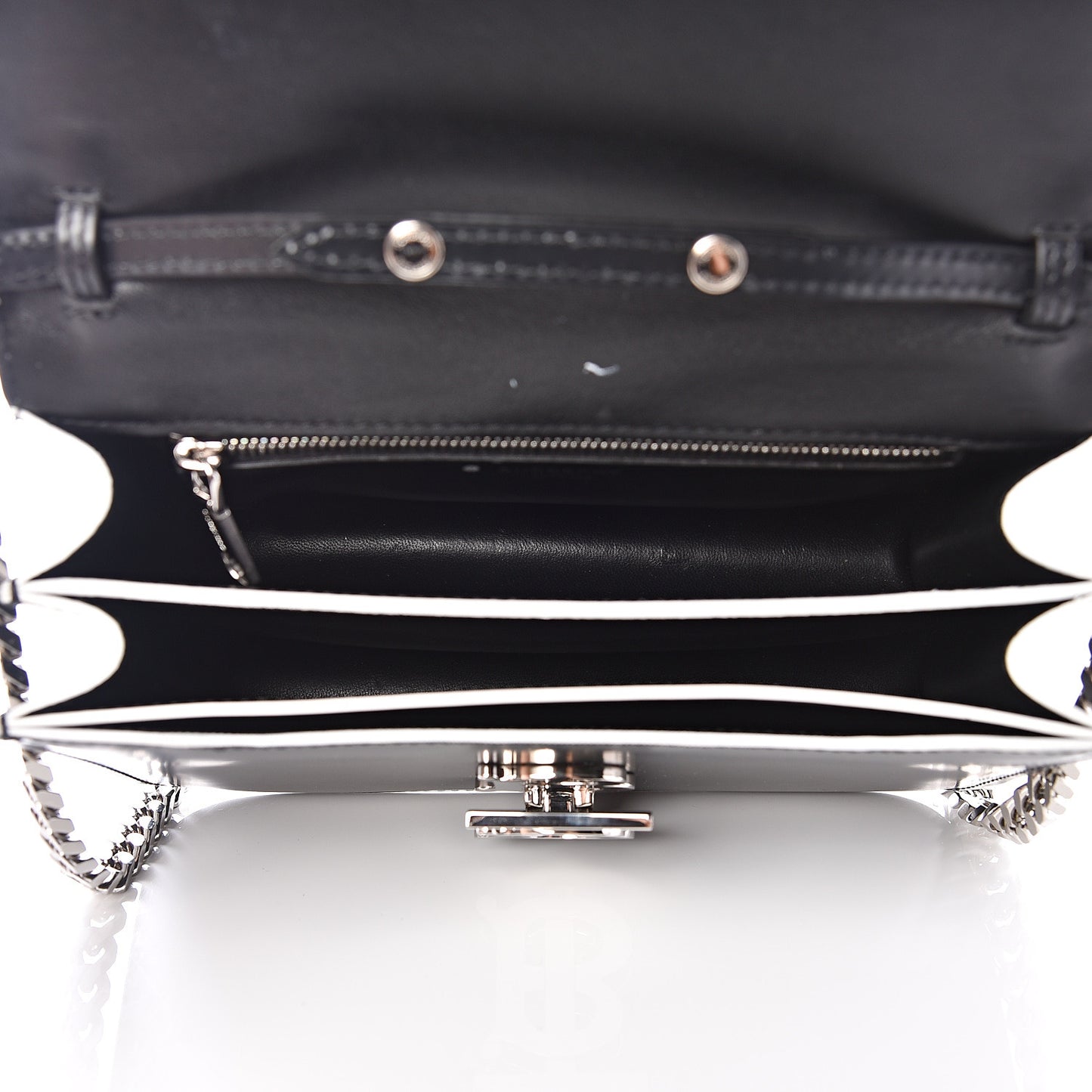 Calfskin Logo Printed Small TB Bag Black White