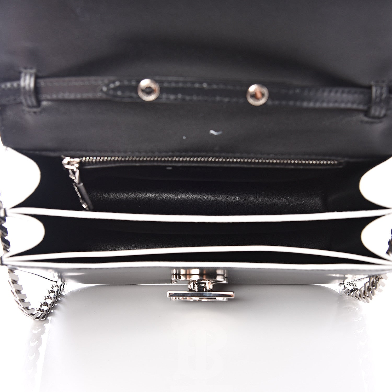 Burberry Calfskin Logo Printed Small TB Bag Black White 4 of 11