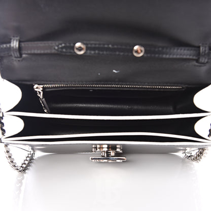 Burberry Calfskin Logo Printed Small TB Bag Black White 4 of 11