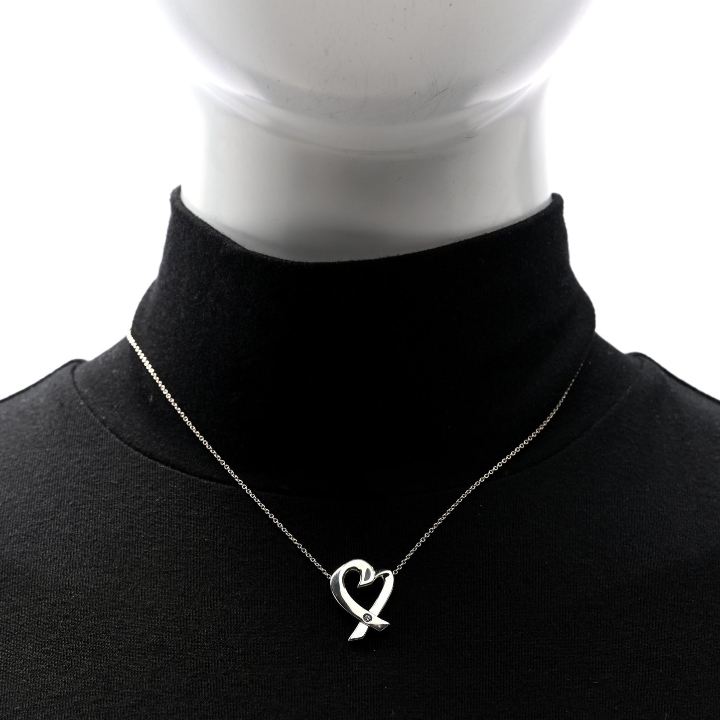 Sterling Silver Diamond Paloma Picasso Loving Heart Necklace