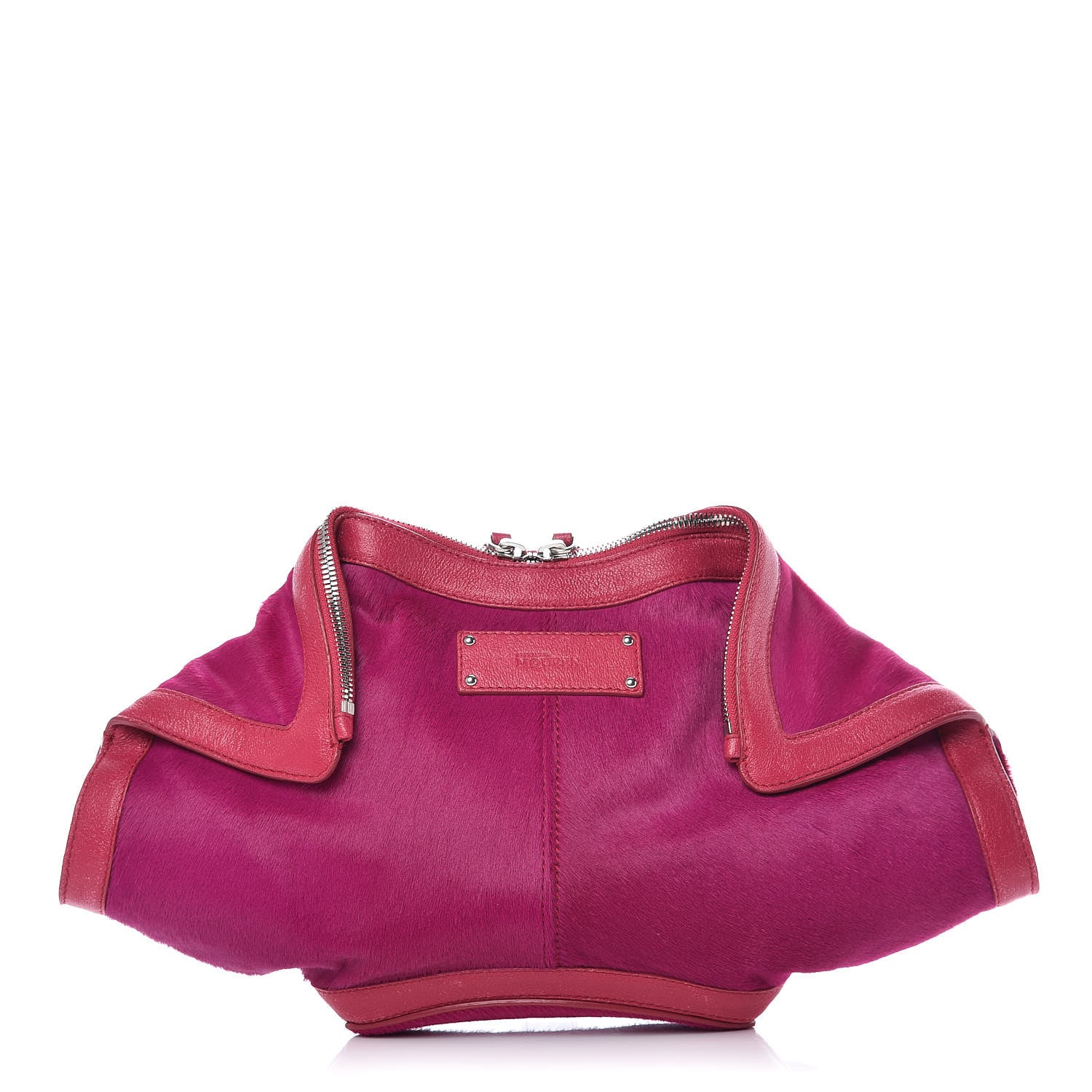 Alexander McQueen Calfskin De Manta Clutch Fuchsia 1 of 15
