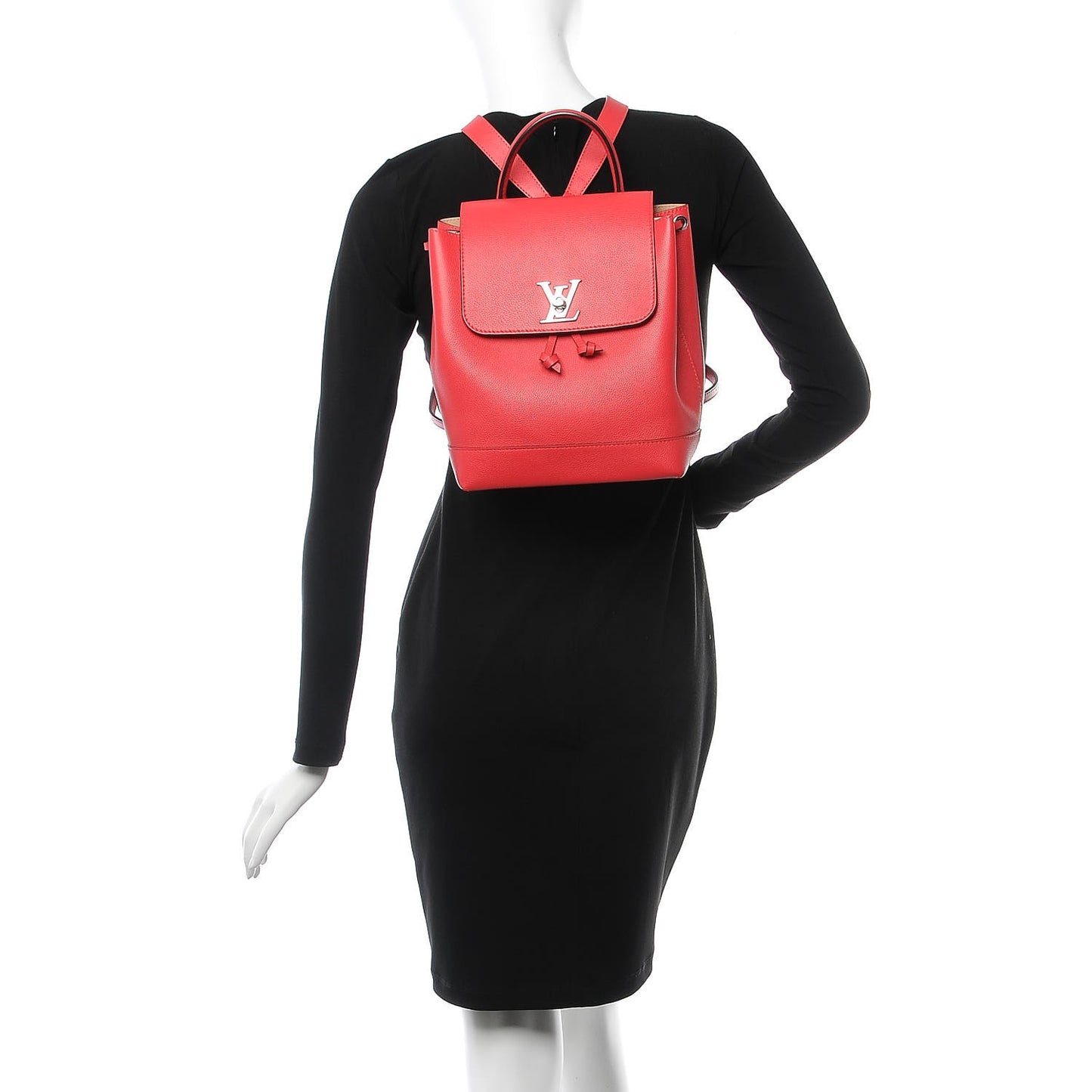 Soft Calfskin Lockme Backpack Poppy