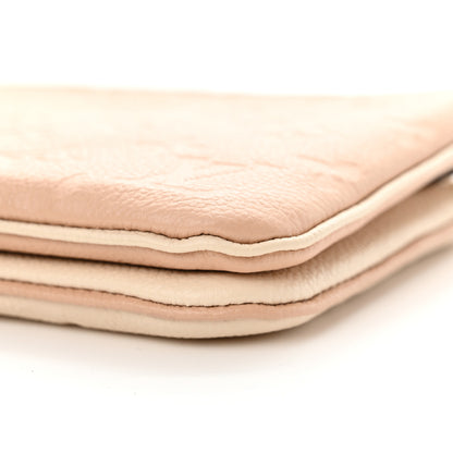 Louis Vuitton Empreinte Double Zip Pochette Beige Rose Creme 10 of 10