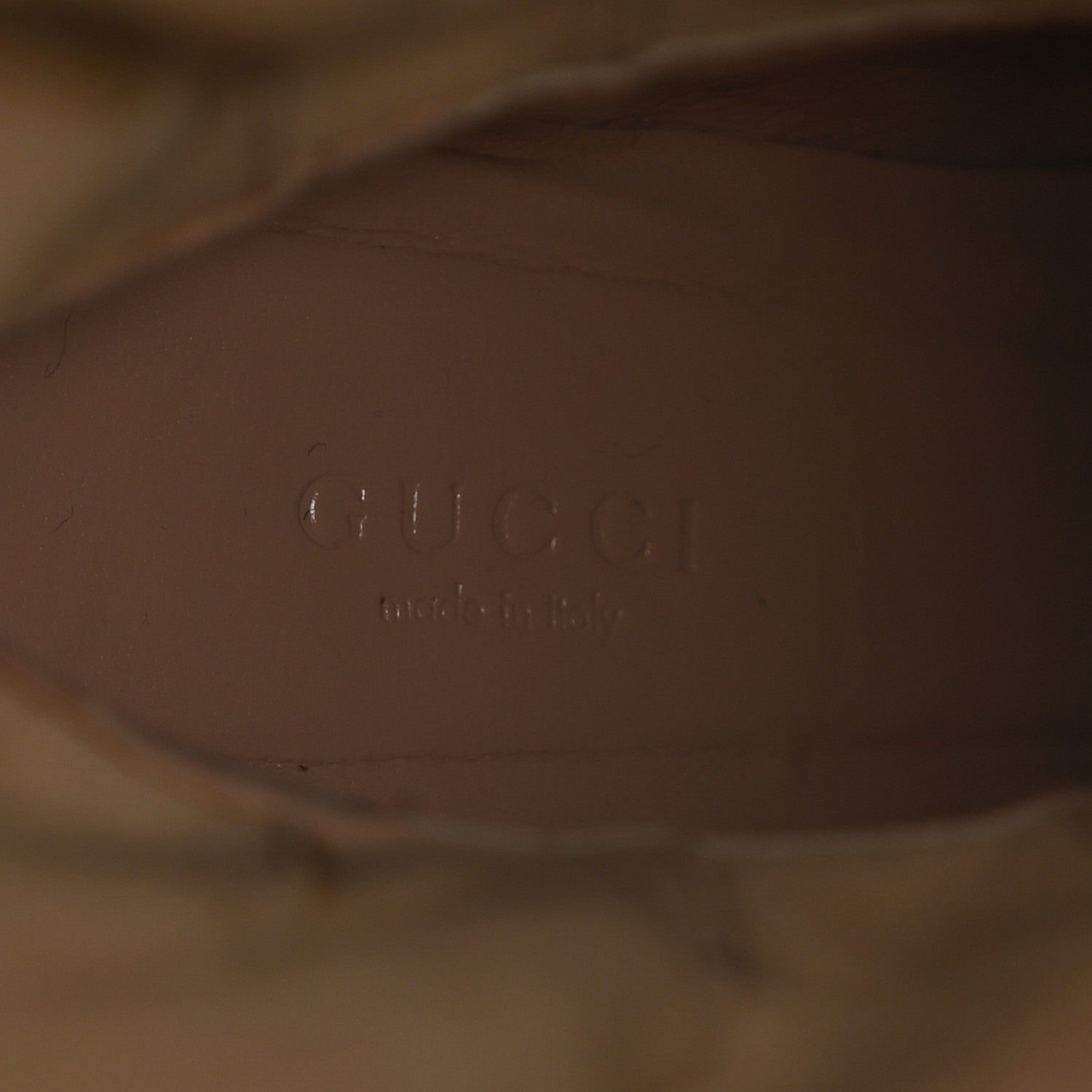 Gucci Monogram Malaga Kid Lisa Mid Heel Boots 37.5 Beige Ebony 6 of 10